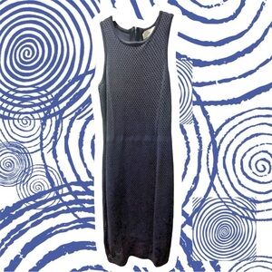 John + Jenn Navy Perforated Knit Midi Dress – Size S/P